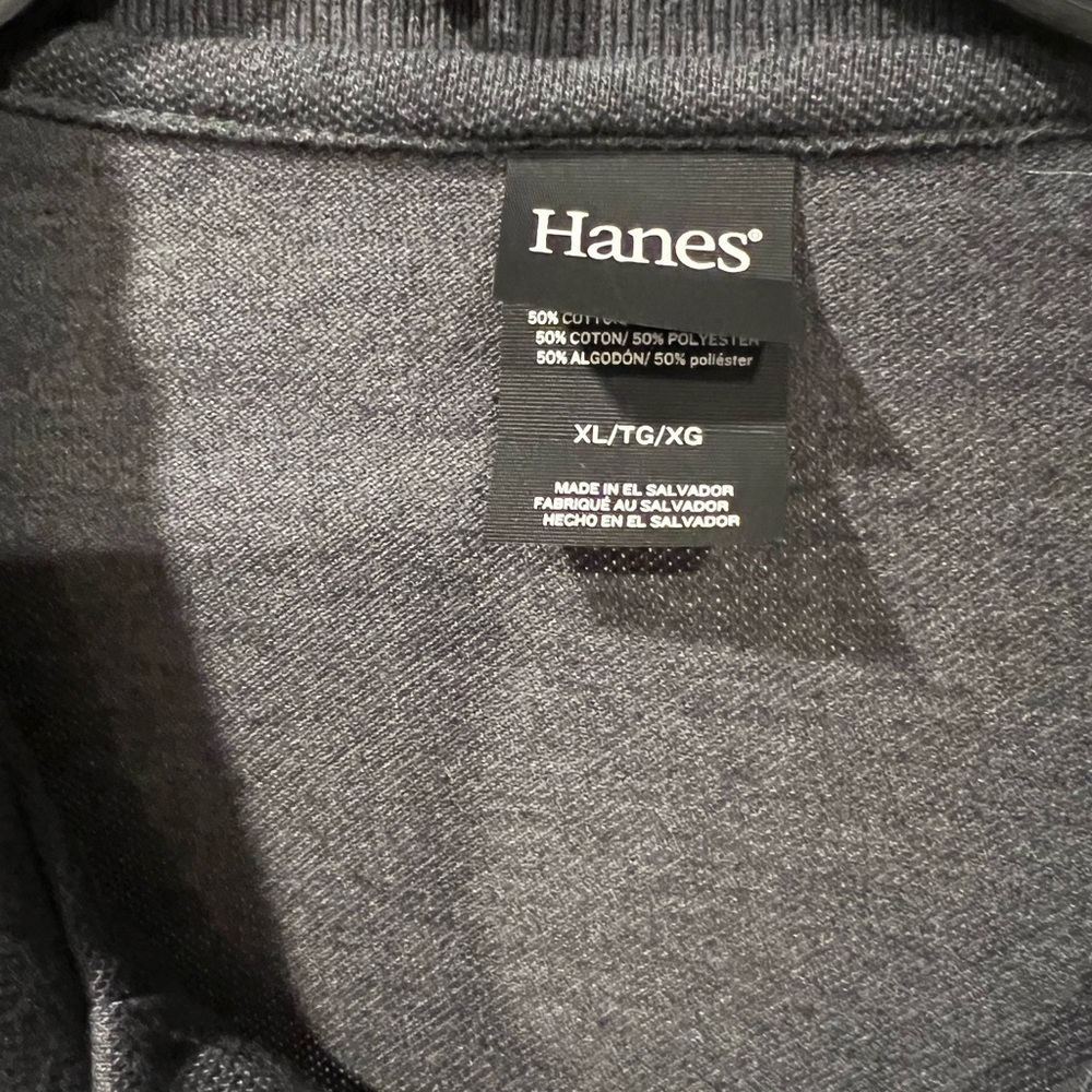 Hanes Gray Polo Shirt Soft Knit Short Sleeves - Picture 4 of 4